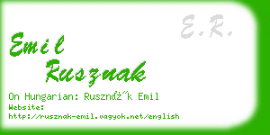 emil rusznak business card